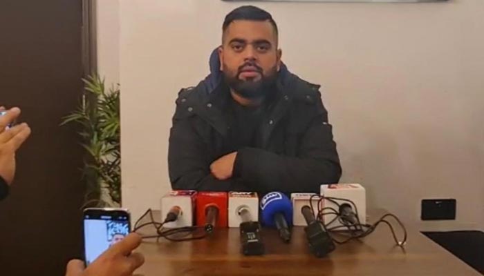 Shuja Hussain Shah distances his family from Tasnim Haider’s allegations at London talk. — Provided by our correspondent