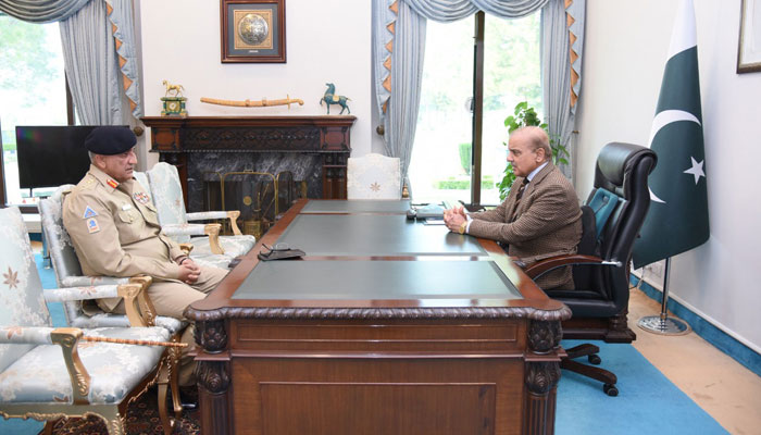 Outgoing Chief of Army Staff (COAS) General Qamar Javed Bajwa called on PM Shehbaz Sharif on November 28, 2022. PID