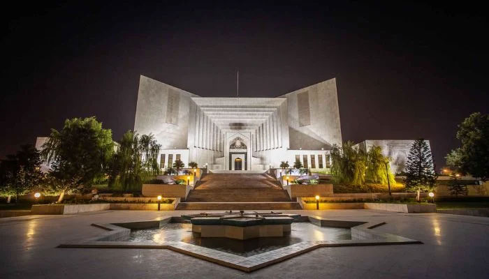The nighttime view of the Supreme Court of Pakistan. The News/File