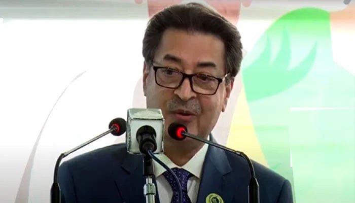 Chief Election Commissioner Sikandar Sultan Raja speaking during a ceremony at the Election Commission of Pakistan on December 7, 2022. — Radio Pakistan