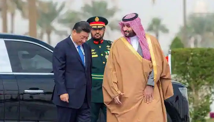 Chinese President Xi Jinping and Saudi Arabias crown prince Mohammad Bin Salman. AFP