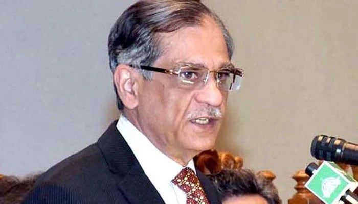 A The News file photo of former chief justice of Pakistan Saqib Nisar