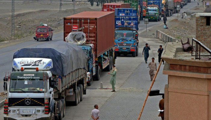 A representational image of trucks loaded with trade goods. — AFP/File