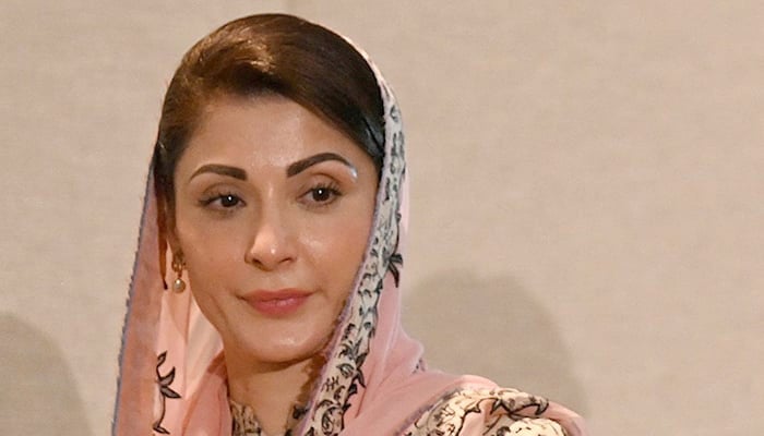 PML-N leader Maryam Nawaz arrives to address a press conference in Islamabad on July 25, 2022. — AFP