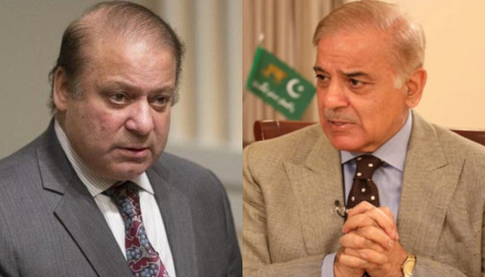 Pakistan Muslim League-Nawaz (PMLN) Quaid Nawaz Sharif (L) and Prime Minister Shehbaz Sharif. — AFP/APP