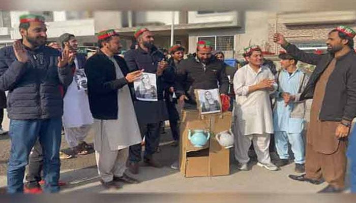 PTI workers protest outside woman MPA’s house