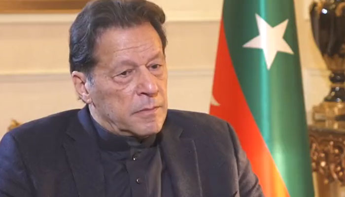 Pakistan Tehreek-e-Insaf (PTI) Chairman Imran Khan speaking to the BBC on January 18, 2023. Screengrab of a Twitter video.