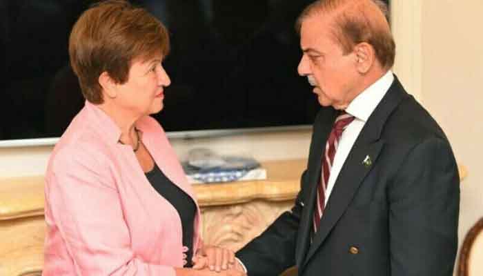 In this file photo, Prime Minister Shehbaz Sharif meets International Monetary Fund Managing Director Kristalina Georgieva on September 21, 2022. — PM’s Office  Pakistan asks IMF to send review mission to Islamabad 1032392 7683791 PM IMF akhbar