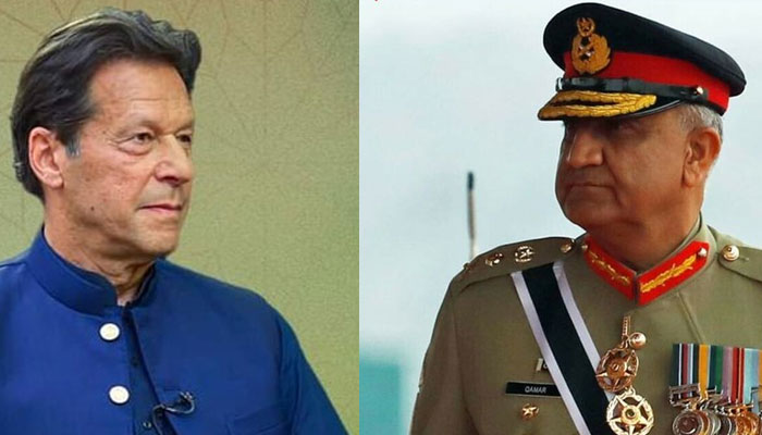 PTI chief Imran Khan (Left) and former chief of the army staff General (retd) Qamar Javed Bajwa. The News/File