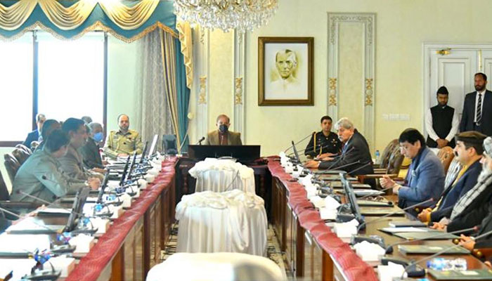 PM Shehbaz chairing a federal cabinet meeting on January 24, 2023. PID file