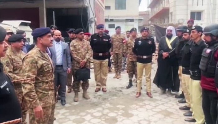 General Asim Munir meets police officers of the Khyber Pakhtunkhwa Police in Peshawar, on February 3, 2023. — ISPR