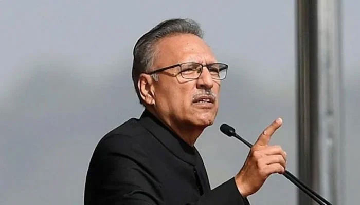 President Dr Arif Alvi addressing an event in this undated photo. — AFP/File