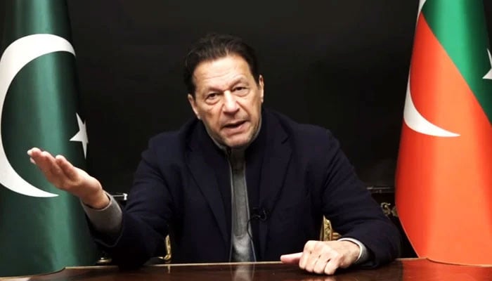 PTI Chief Imran Khan comes down hard on the PDM government led by Prime Minister Shehbaz Sharif. — YouTube/PTI