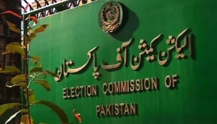 The board outside the premises of the Election Commission of Pakistan. — ECP website/ File