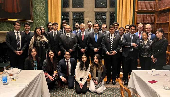 Attendees of Future of Pakistan Conference 2023 — hosted by the student union of the London School of Economics (LSE) pose for a picture. — provided by author