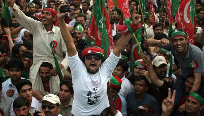 In this 2012 file photo, supporters of Pakistan Tehreek-i-Insaaf shout slogans during a rally to support Pakistans top Supreme Court in Islamabad. -AFP