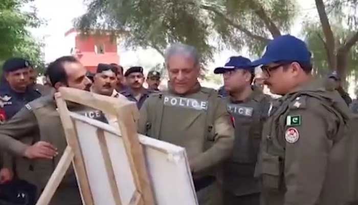 Punjab Inspector-General of Police Dr Usman Anwar supervises the operation on site in Rahim Yar Khan on April 9, 2023, in this still taken from a video. — Twitter/@GovtofPunjabPK