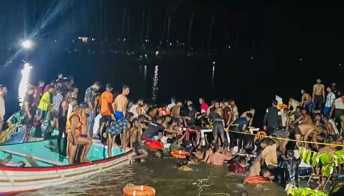 People in the boat capsize incident in Indias Kerala city being rescued on May 8, 2023. — Press Trust of India