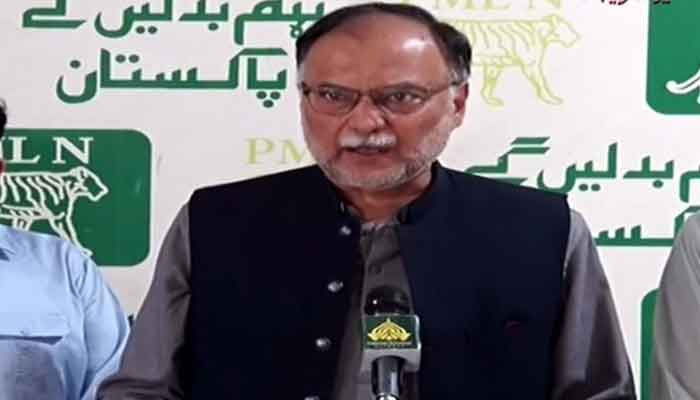 Federal Minister for Planning and Development Ahsan Iqbal. — Screengrab/Twitter live/@PmlnMedia