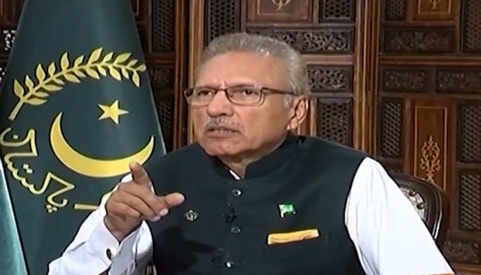 President Arif Alvi in an interview with Hamid Mir on Geo News’ programme “Capital Talk” on May 18, 2023. Screengrab of a Youtube video.