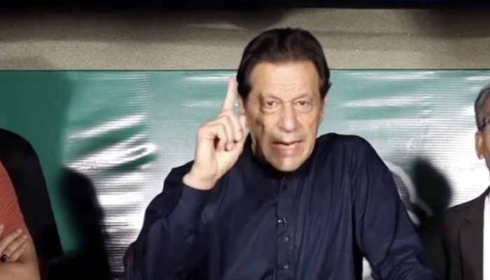 PTI Chairman and former prime minister Imran Khan. Screengrab of a YouTube video