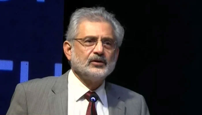 Justice Faez Isa addressing 4th Asma Jahangir Conference in Lahore. — YouTube screengrab