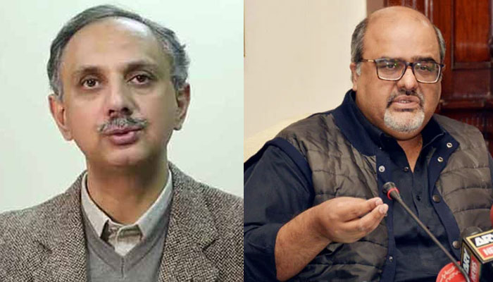 PTI leaders Omar Ayub (Left) and Shahzad Akbar. The News/File