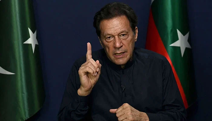 Former prime minister Imran Khan speaks during an interview with AFP at his residence in Lahore on May 18, 2023. — AFP