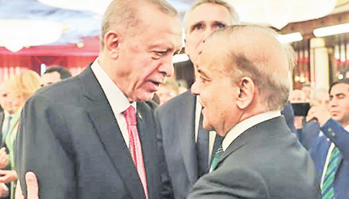 Prime Minister Shehbaz Sharif congratulates President Erdogan on his election as president for a third term, Saturday.—The News