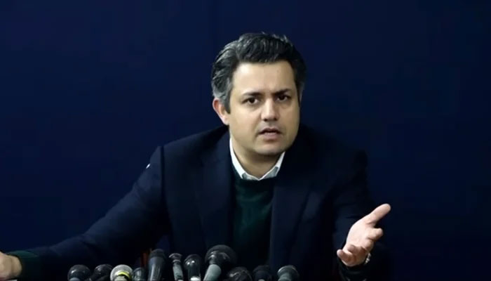 PTI leader Hammad Azhar addressing a press conference in still taken from a video. — YouTube/PTI
