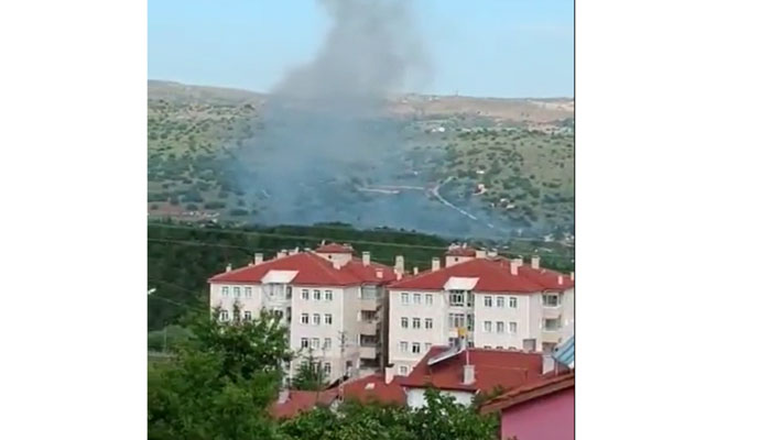 Smoke seen rising from the explosion site.—Twitter