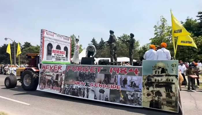 Pro-Khalistan protesters staging demonstration in Canada. — provided by author
