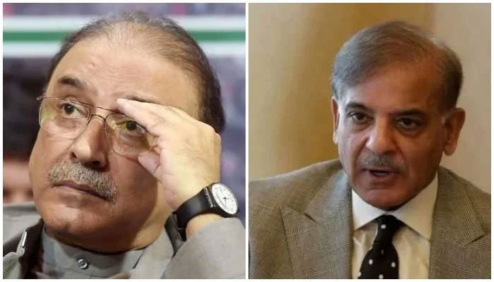 PPP Co-chairman Asif Ali Zardari (L) and Prime Minister Shahbaz Sharif (R) — AFP/ Twitter