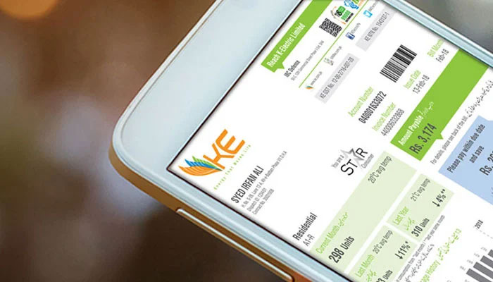 An undated image of K-Electric bill. — KE website/File