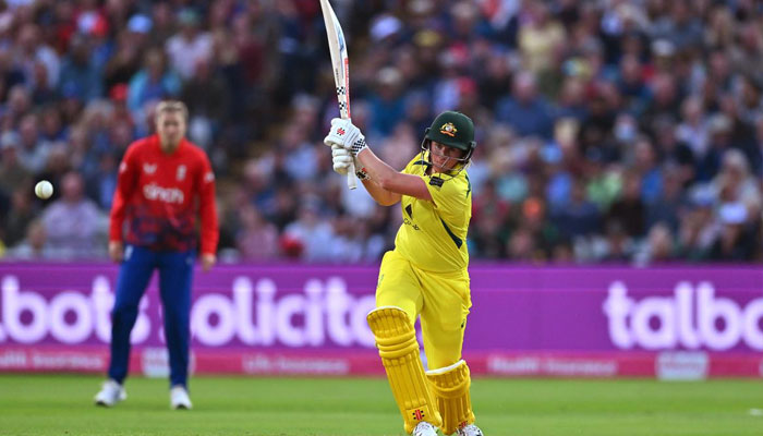 Beth Mooney of Australia bats during the Women’s Ashes 1st Vitality T20I match against England at Edgbaston, Birmingham, on July 1, 2023. - Dan Mullan/Getty Images