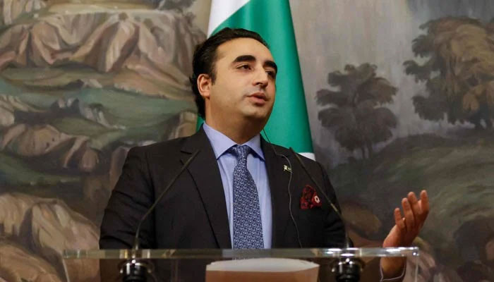 Foreign Minister Bilawal Bhutto Zardari attends a joint press conference with his Russian counterpart following their talks in Moscow on January 30, 2023. — AFP