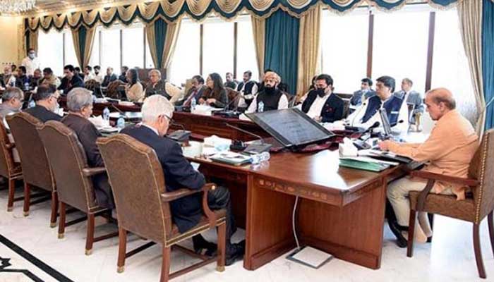 Prime Minister Shehbaz Sharif chairs a cabinet meeting at the PM House in Islamabad on May 10, 2022. — APP