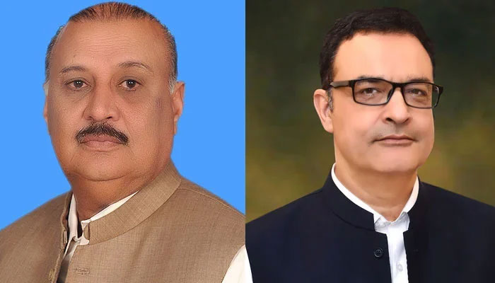 Opposition Leader in the National Assembly Raja Riaz (left) and Public Accounts Committee (PAC) Chairman MNA Noor Alam Khan. — National Assembly website/File