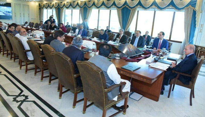 Prime Minister Shehbaz Sharif chairs a meeting of the Council of Common Interests on August 5, 2023. — PID