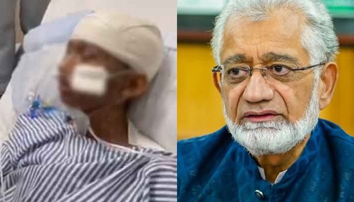 14-year-old domestic help (L) seen on a hospitals bed during treatment in this still taken from a video and Professor Dr Javed Akram (R). — Twitter