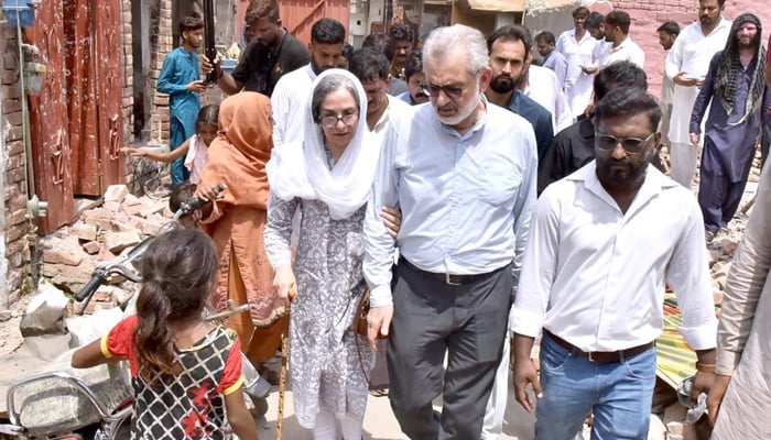 Justice of the Supreme Court of Pakistan, Justice Qazi Faez Isa is visiting Christian Colony Jaranwala on August 19, 2023. — APP