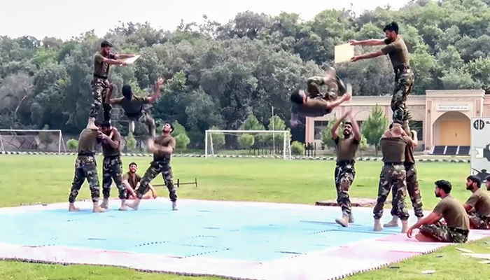 Special forces personnel take part in a Pakistan-Saudi Arabia joint military exercise titled Al-Battar I on Wednesday, August 23, 2023. — Screengrab/ISPR