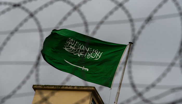 Saudi Arabias flag can be seen flying. — AFP/File