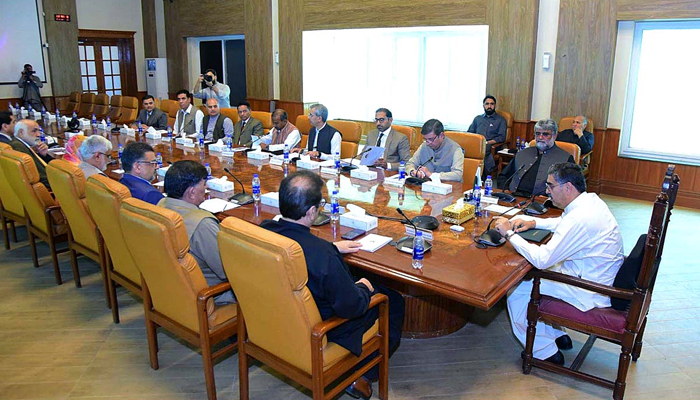 A delegation of Vice Chancellors of Public Sector Universities of Balochistan called on Caretaker Prime Minister Anwaar-ul-Haq Kakar on  August 27, 2023. — APP