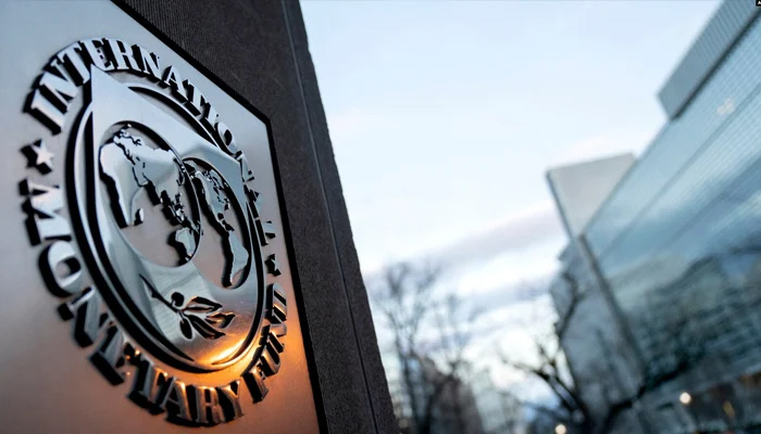 The seal for the International Monetary Fund is seen in Washington, DC on January 10, 2022. — AFP