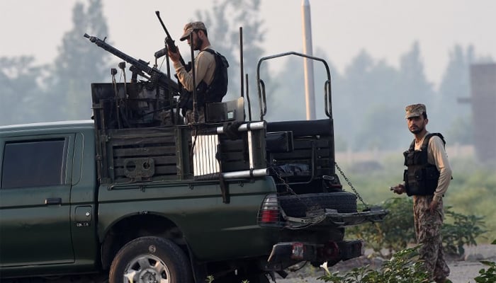 Illustrative: Pakistani army soldiers during a search operation against militants, on the outskirts of Peshawar. — AFP