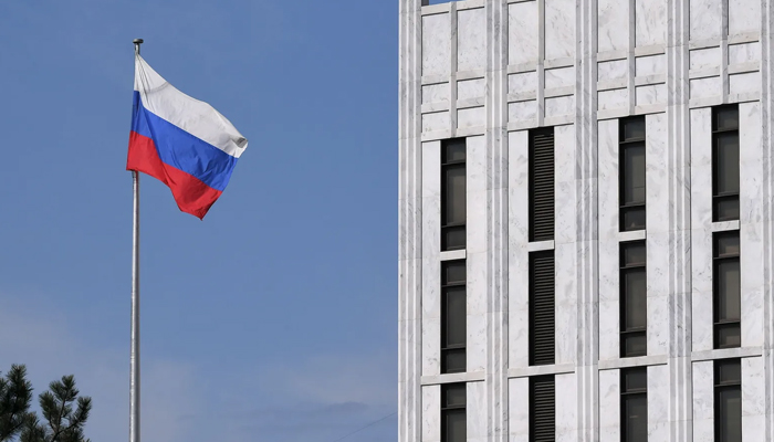 The Russian flag flies at the Russian embassys compound in Washington, DC. — AFP/File