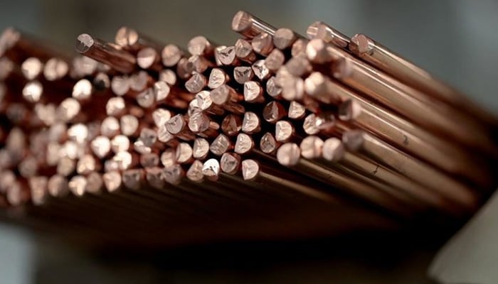 Copper bars can be seen in this picture. — AFP/File