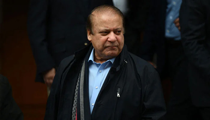 Pakistan Muslim League-Nawaz (PML-N) supremo Nawaz Sharif outside his London home. — AFP/File