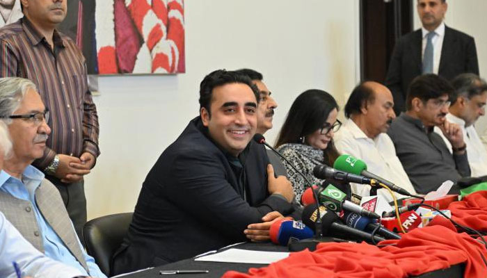 Pakistan Peoples Party Chairman Bilawal Bhutto Zardari in a partys CEC meeting in Lahore. Twitter